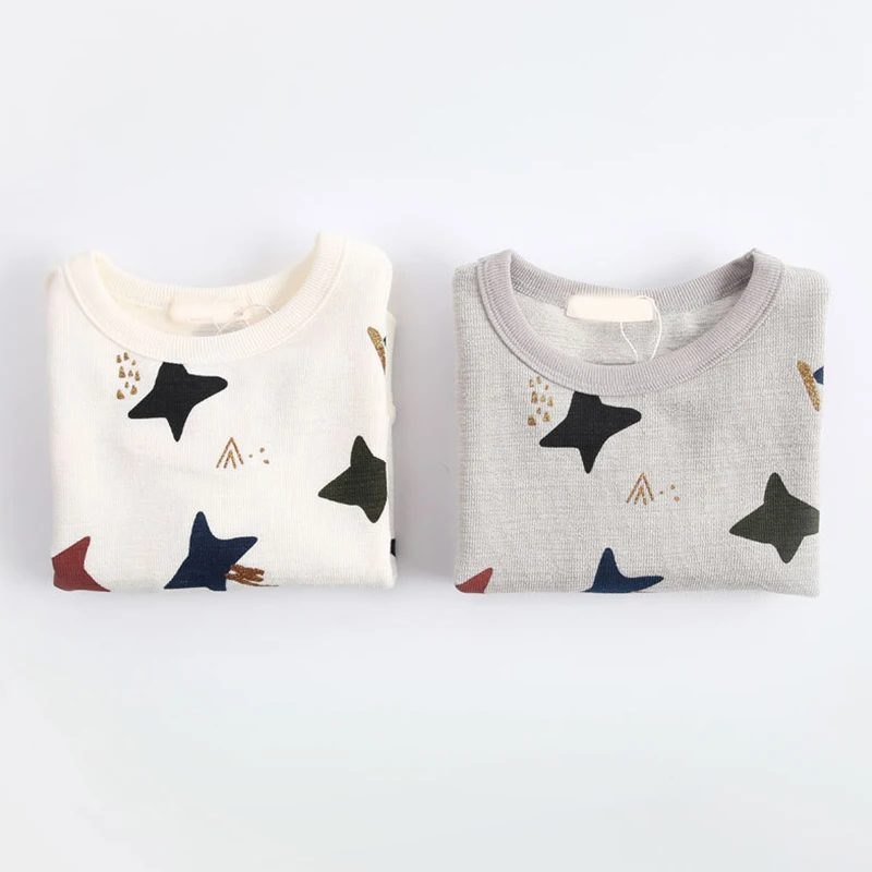 2018 Autumn Boys T-Shirt Casual Cotton Cartoon Clothes For ullover Fashion Warm Star Print Long Sleeves Tops Kids Clothing |