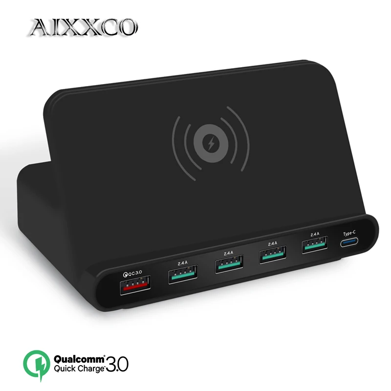 AIXXCO 2 в 1 Быстрая зарядка 3 0 usb зарядное устройство с Беспроводная зарядная станция