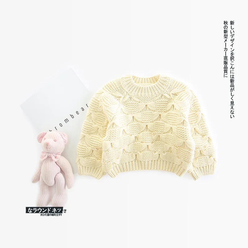 2018 Autumn and Winter New Arrival korean style cotton pure color all-match fashion warm thick sweater for cute sweet baby girls | Детская