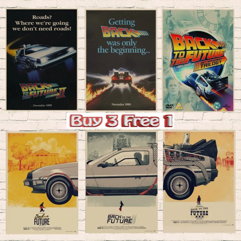 Back to The Future Плакаты Sci fi агитационных ретро крафт плёнки плакат декоративный DIY