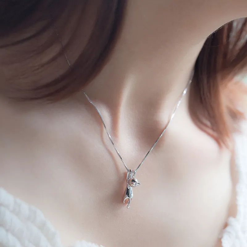 Новые модные красивые, с серебряным покрытием, ожерелье с кошкой, крошечные милые Подвески, необычная бижутерия, подвески, кулоны, ожерелье s
