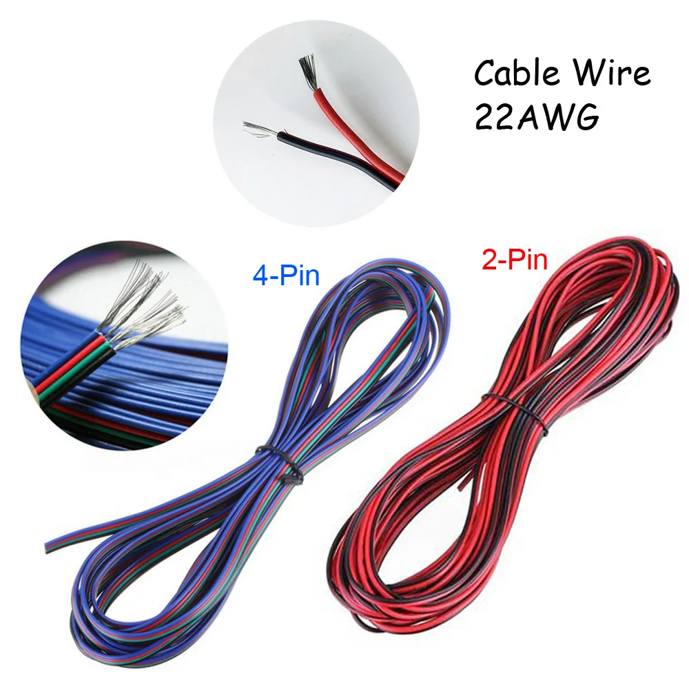 2 контактный 4 22AWG 5050 лампы провод удлинительного кабеля Светодиодные ленты RGB