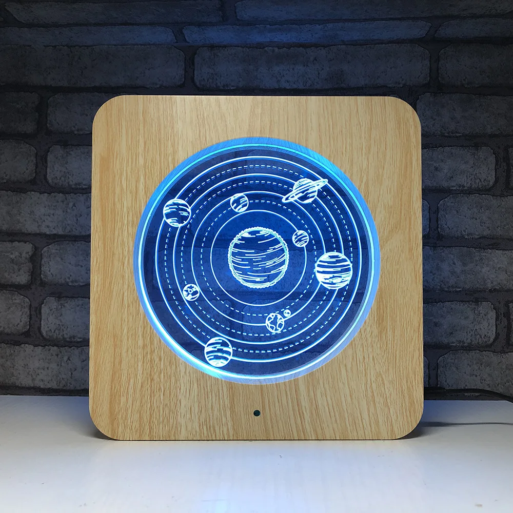 Модель планеты на солнечной батарее светодиодный 3D ночник Luminarias сенсорный с