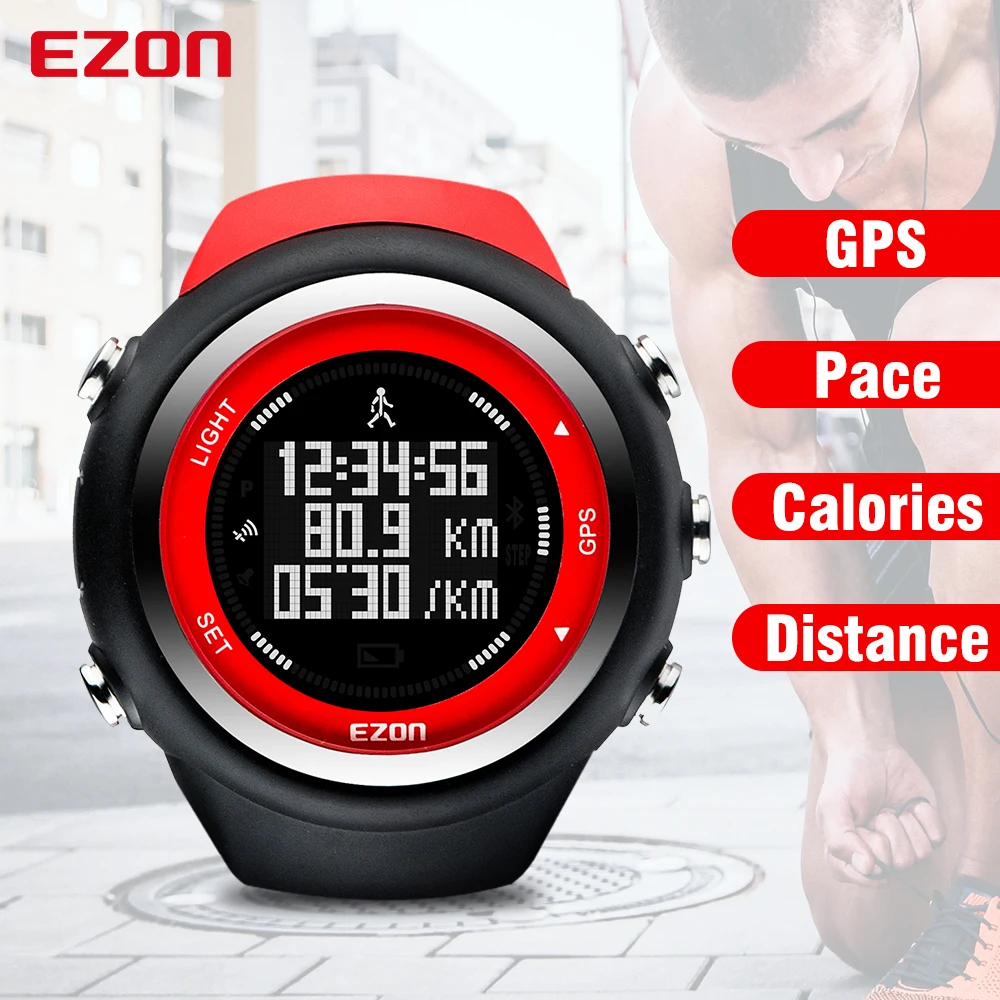 Часы наручные EZON мужские/женские с GPS уличные спортивные цифровые дистанционным