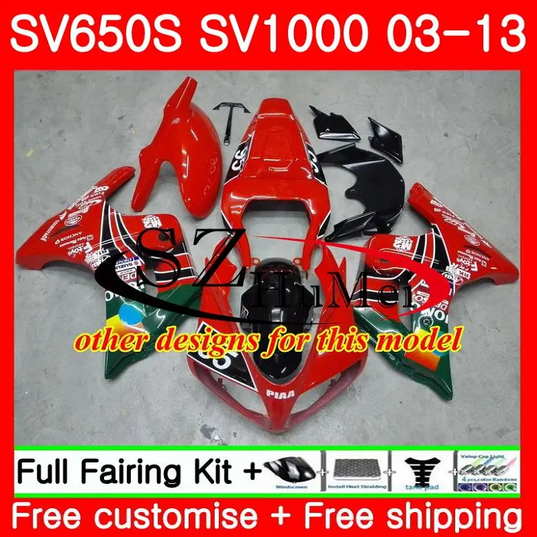 Обтекатель для SUZUKI SV1000S SV650S 03 04 05 06 07 08 106SH13 SV650 1000 S SV 650S 2003 2004 2005 2006 2007 глянцевый