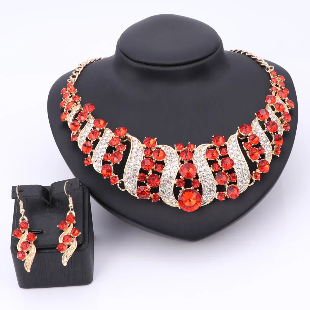 Роскошные свадебные аксессуары для невесты эффектные Ювелирные наборы женщин