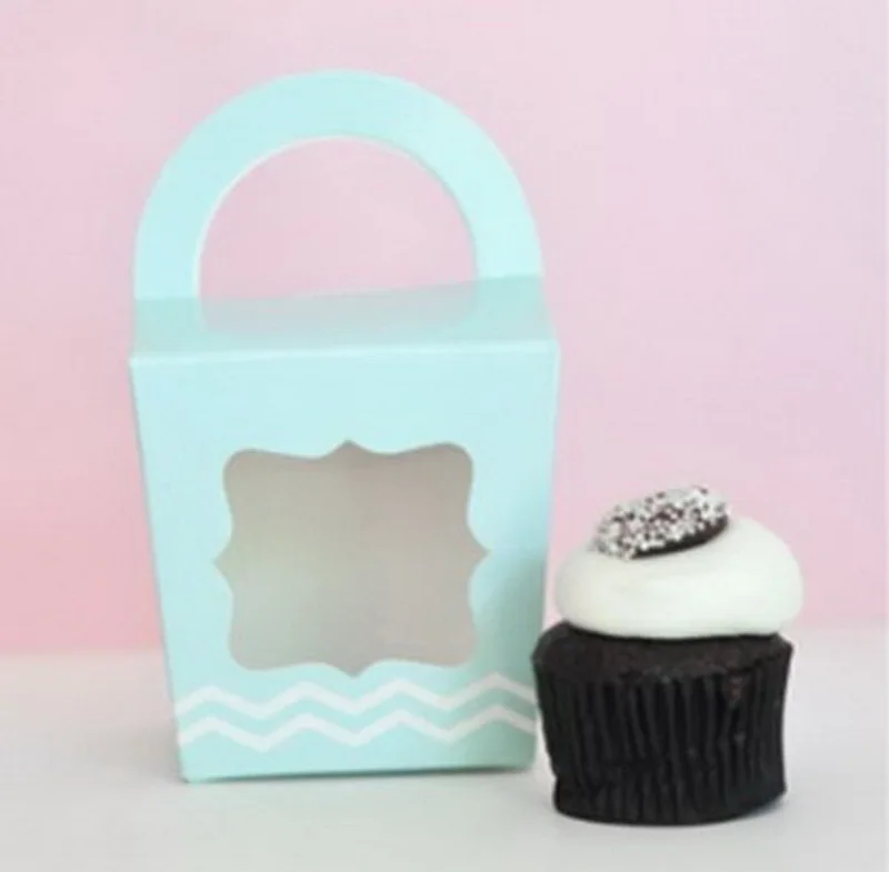 Коробки для одного капкейка Бумага кекс коробки торт упаковка более Цвета 24 шт|box