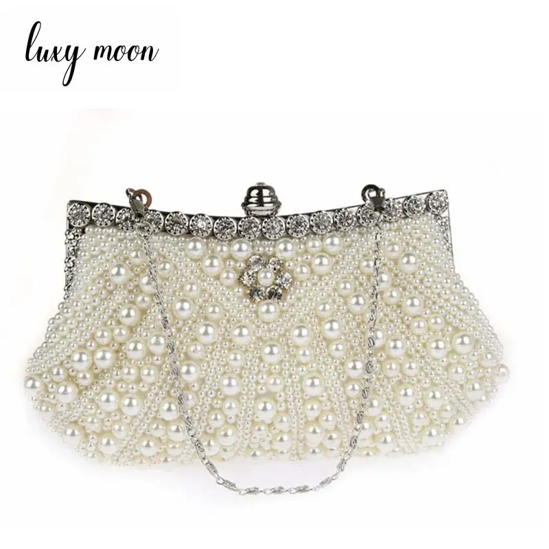 Вечерняя сумочка LUXY MOON с жемчугом и бусинами элегантный повседневный клатч