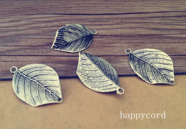 

30pcs/lot Antique Silver leaves pendant Charms 19mmx33mm