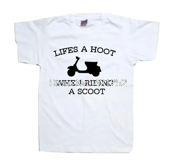 Скутер мопед рубашка Lifes A Hoot во время езды на скутер футболка с изображением Scooter