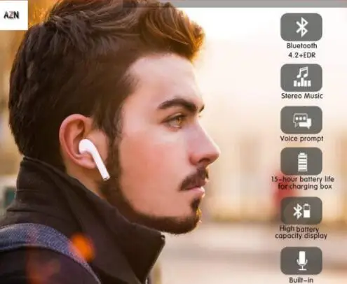 I9 TWS Bluetooth наушники стерео бас мини беспроводные Apods спортивные для телефона с HD