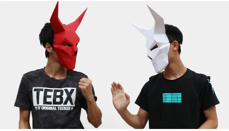 Маска на Хэллоуин DIY 3D бумажные маски косплей страшный дьявол тушь для ресниц ужас хання Маскарад Carnaval Maske креативная ручная маска