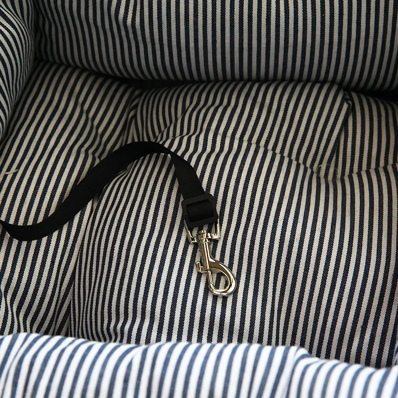 Роскошная полосатая кровать для домашних животных моющееся сидение на открытом