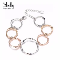 fashion gold silver color circles bracelet bangles for woman minimalist big round femaleacelets girls gifts pulseira feminina