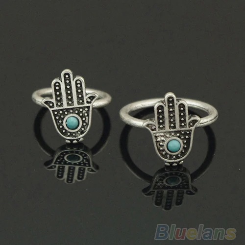 Женское серебряное кольцо Fatima Hamsa со сглаза для защиты|hand of fatima ring|silver womenring silver women