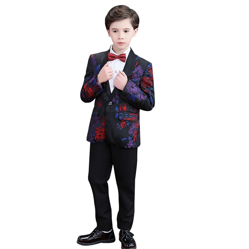 

Children's Formal Dress Suits Flower Boys Blazer Pants 2pcs Set Kids Piano Performance Wedding Party Prom Costume Toddler Outfit