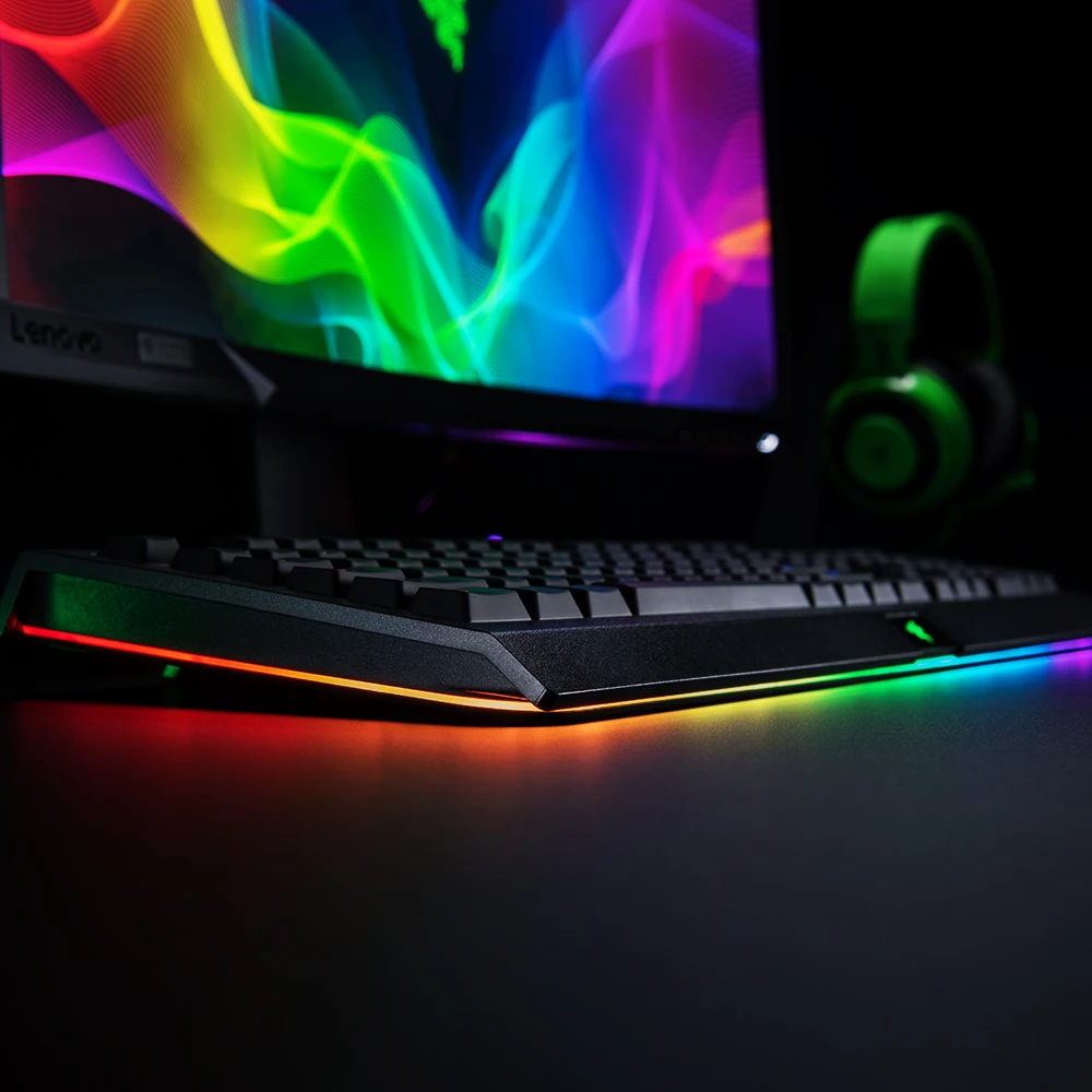 Игровая мембранная клавиатура razer Cynosa Chroma с RGB подсветкой, клавиатура для игры, полностью программируемые клавиши, 104 клавиш, защита от проливания