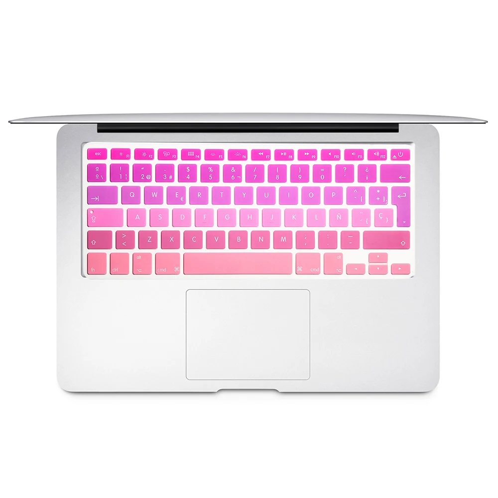 Испанская цветная Защитная пленка для клавиатуры для Mac Book pro 13air 15 retina A1466 A1502A1398A1278 EU силиконовая оболочка клавиатуры