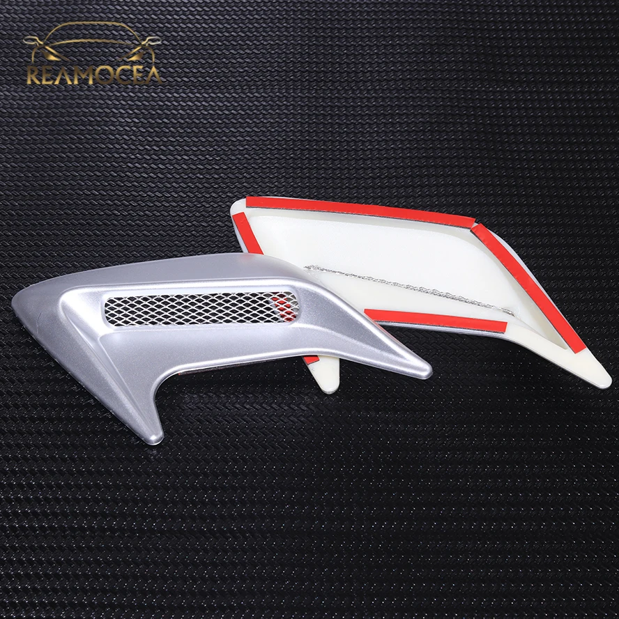 Reamocea 2 шт. Серебряная Автомобильная боковая решетка вентиляционного отверстия