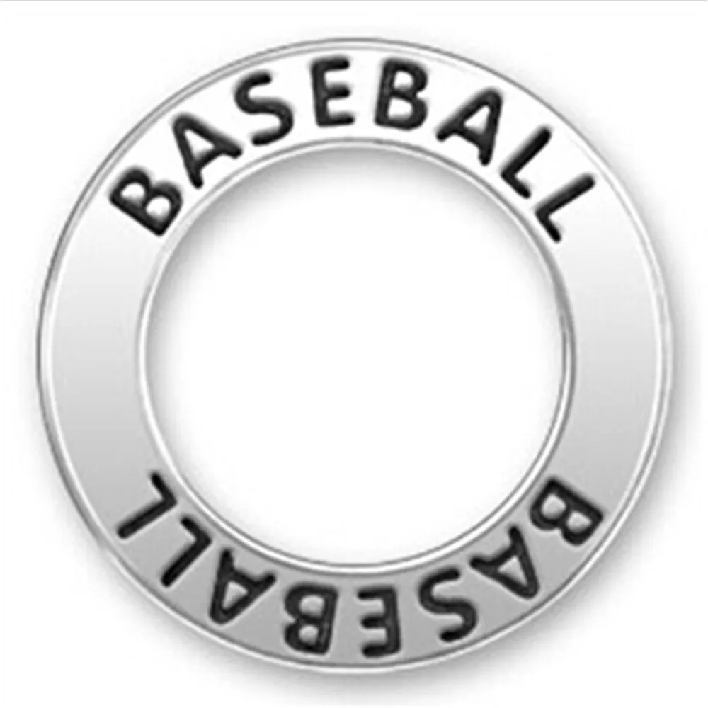 Двухстороннее гравированное кольцо с посланием Love Baseball Ask Believe Receive Charms Words Round Jewelry