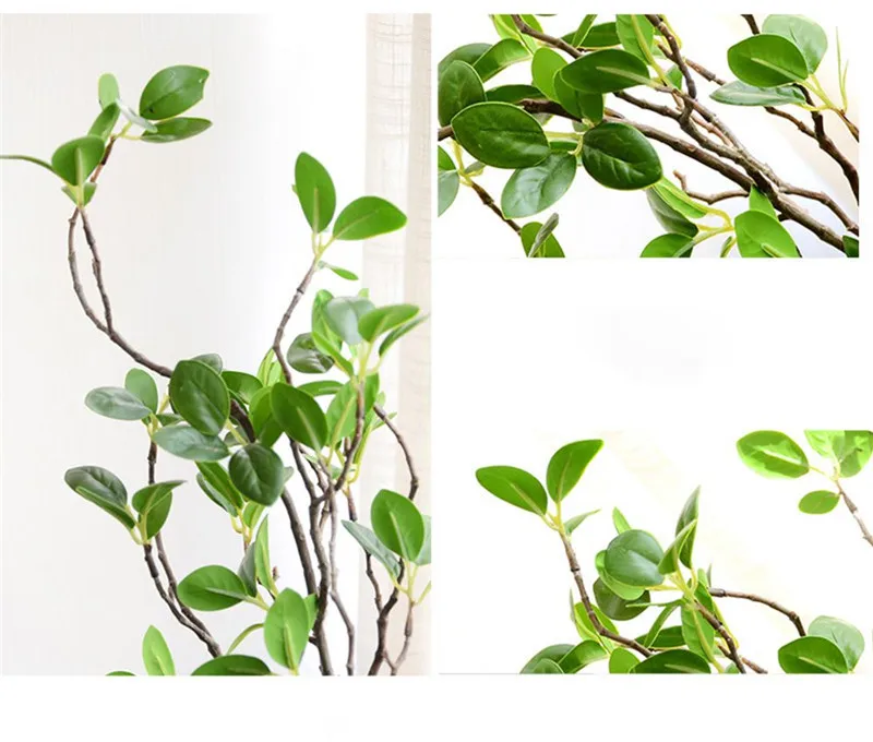 Flone DIY свежие искусственные настоящие сенсорные ветви с зелеными листьями