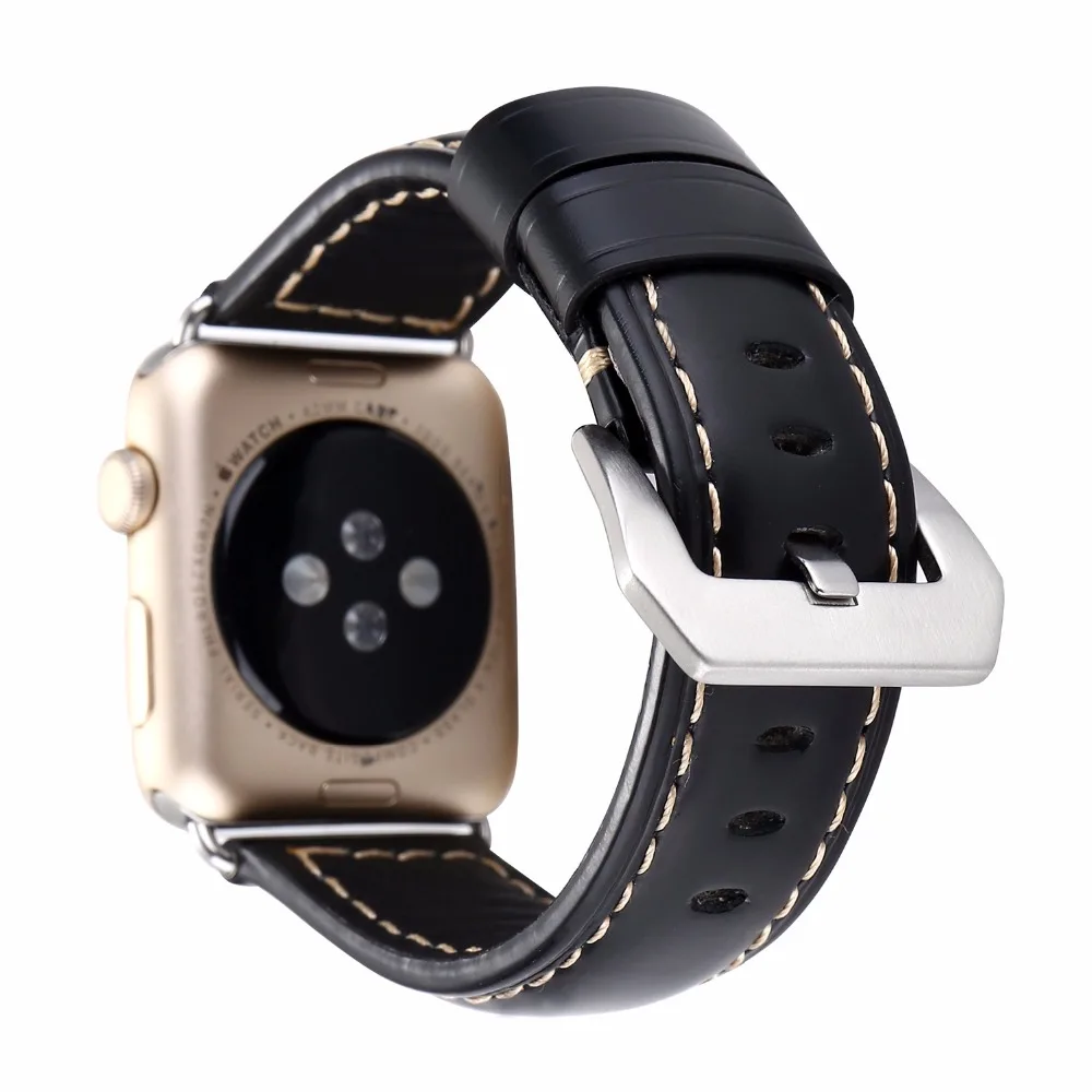 Ремешки для наручных часов из натуральной телячьей кожи 22 мм 24 Apple iWatch 38 42