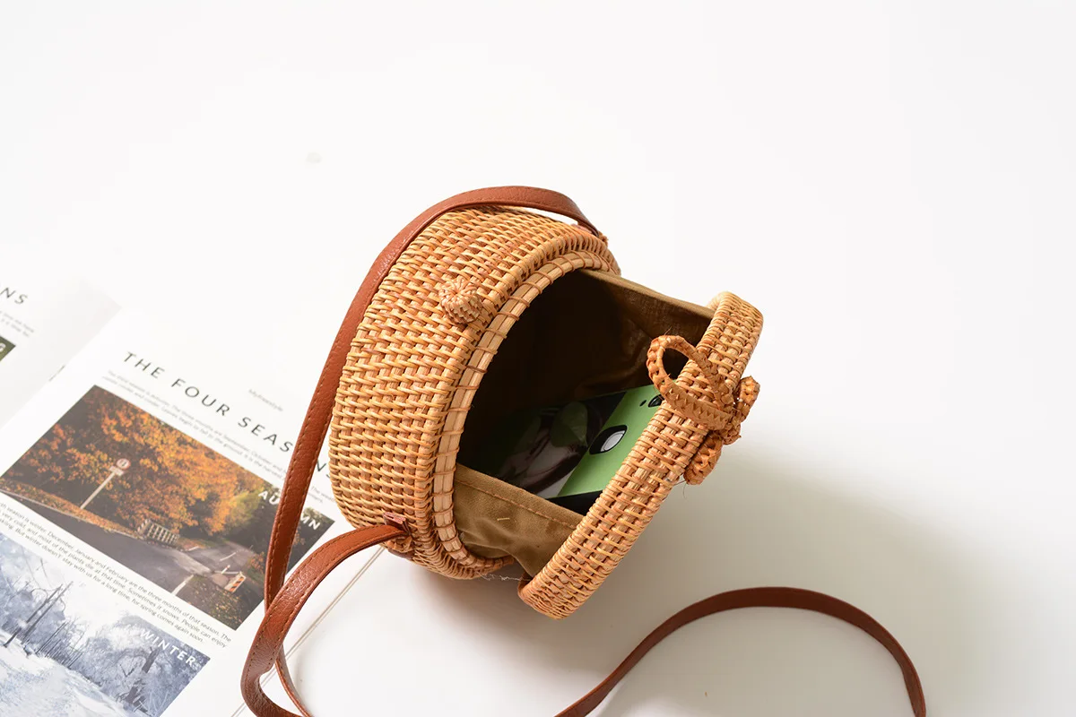 Летняя круглая Соломенная Сумка Пляжная bolso mimbre paja Плайя sac paille rieten tas torebka wiklinowa osier verano Женская плетеная Сумка