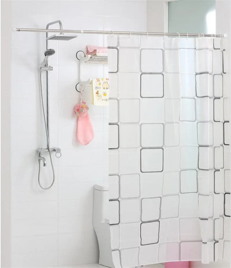 Bathroom Shower Curt 50CM to 80CM Curtain Rod Adjustable Stainless Steel Tension Rail for Clothes / Towels Curtains | Дом и сад