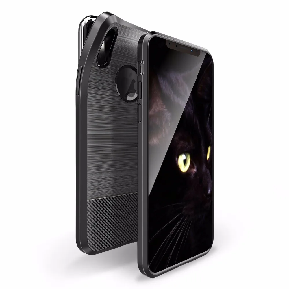 Чехол для Apple IPhone X 8 7 6s 6 Plus Мягкий матовый чехол из углеродного волокна ТПУ бампер