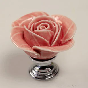 Ручка керамический розовый цветок декоративная ручка для мебели Цветочная