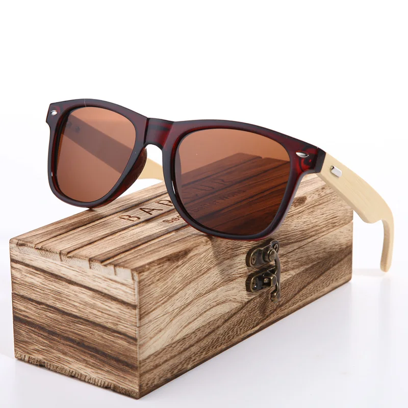 Brown Polarized BARCUR розовые солнцезащитные очки, дерево бамбуковые женские солнцезащитные очки модные Зеркальные Солнцезащитные очки женские брендовые дизайнерские очки - Цвет линз: Brown Polarized
