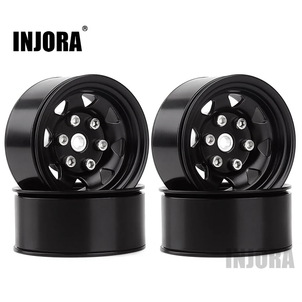 Black 515BK INJORA 1,5" металлический обод колеса 1,55 Beadlock Ступица колеса для 1/10 RC гусеничный D90 TF2 Tamiya CC01 LC70 MST JIMNY AX90069 - Цвет: Black 515BK