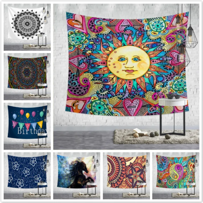 Home Furnishing Bohemian Mandala Tapestry Wall Hanging Sandy Beach Picnic Throw Rug Blanket Camping Tent Travel Sleeping Pad | Дом и сад