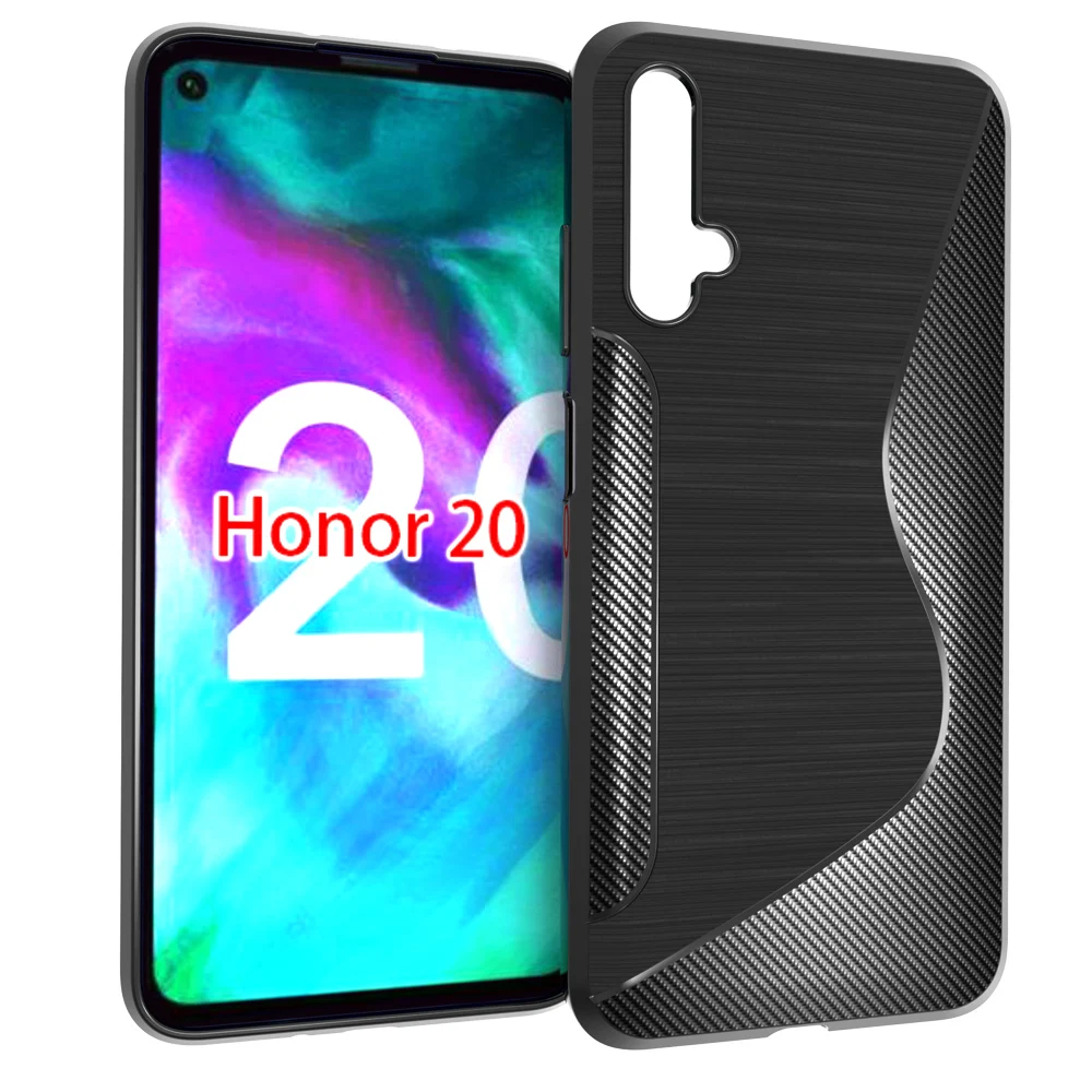 Черный противоударный Противоскользящий гелевый Чехол из ТПУ для huawei Honor