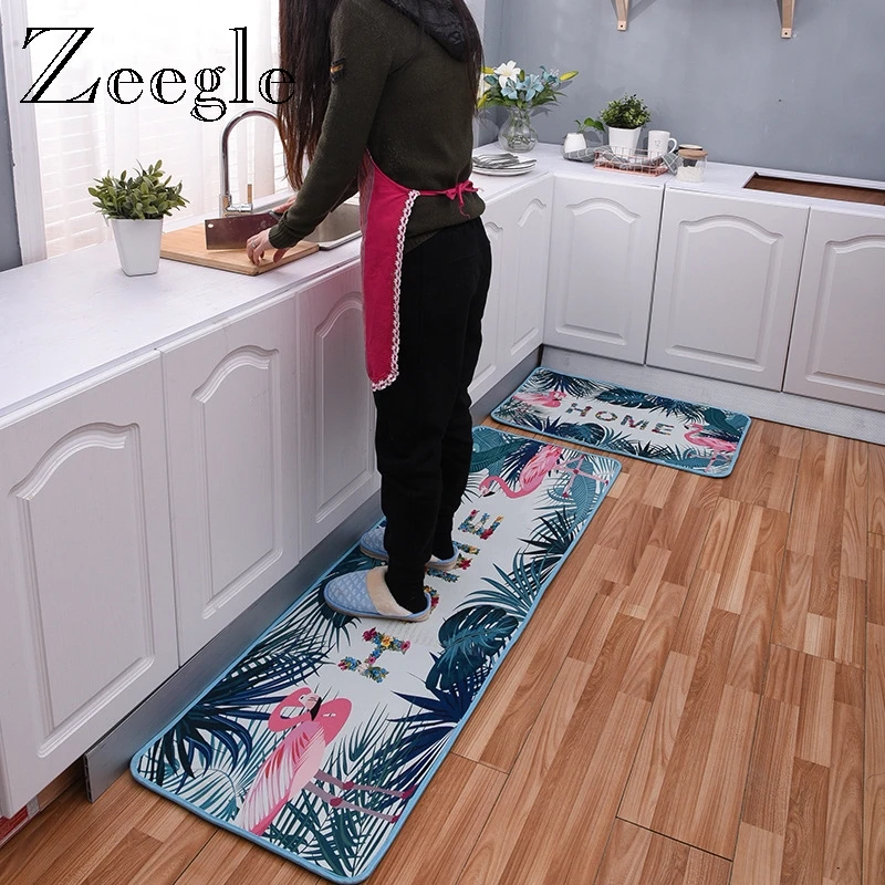 Кухонные Противоскользящие коврики Zeegle коврик для пола с 3D принтом машинной