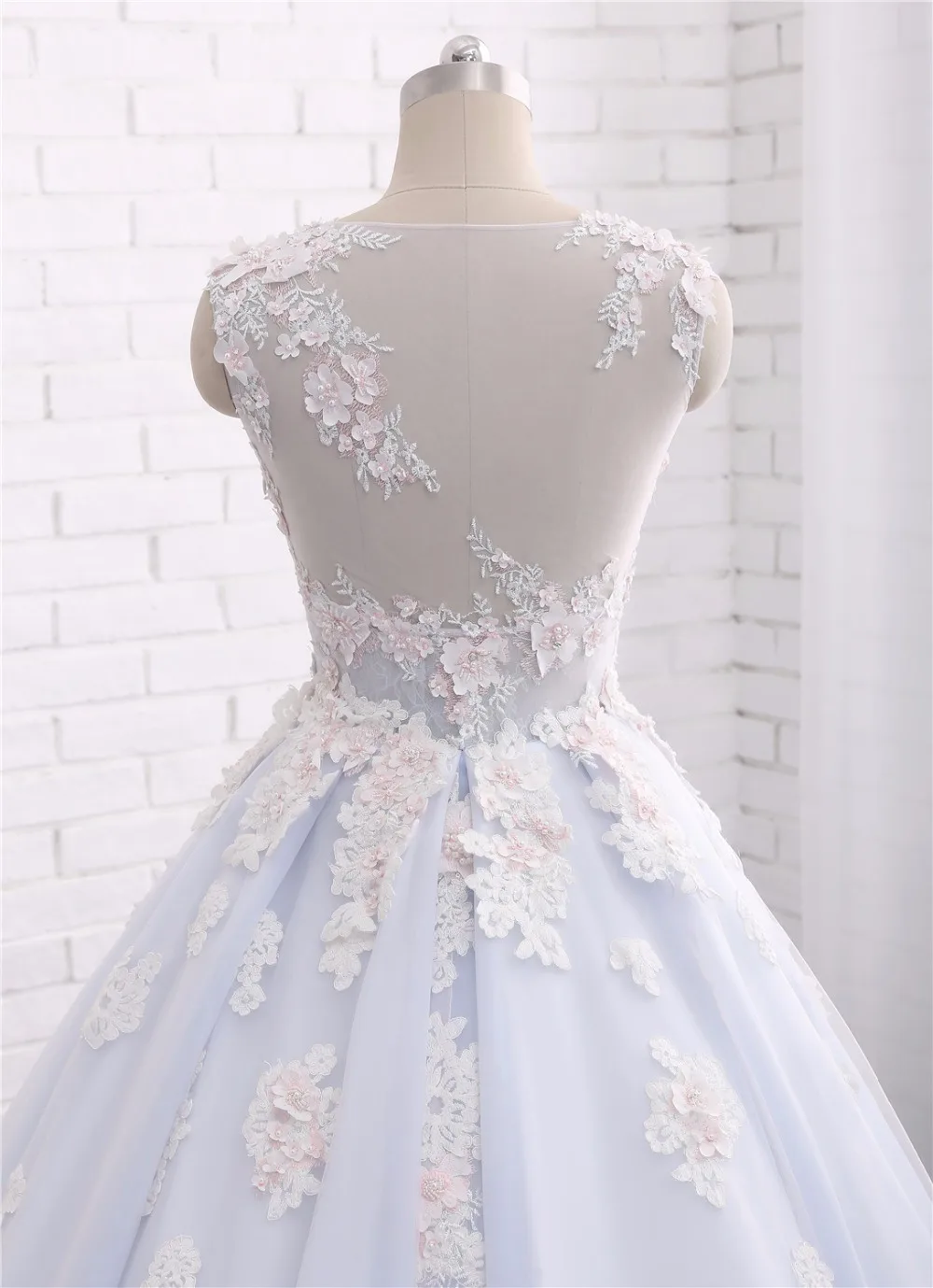 Женское свадебное платье из тюля ТРАПЕЦИЕВИДНОЕ ПЛАТЬЕ с коротким рукавом и