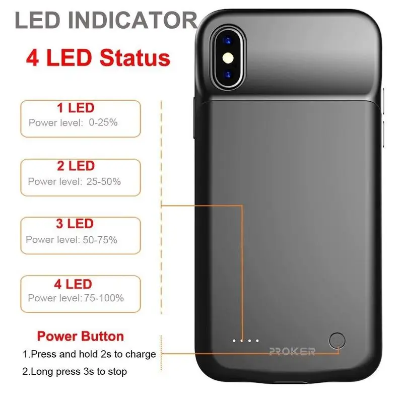 Внешний аккумулятор NENG 3200 мАч для iPhone 7 8 X 4000 мАч|Чехлы с аккумулятором| |