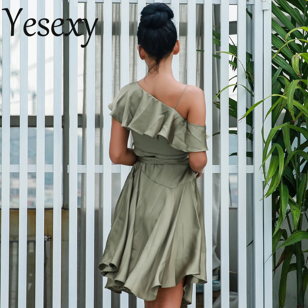 Женское мини платье Yesexy с глубоким вырезом и поясом VR18384 2020|Женские платья| |