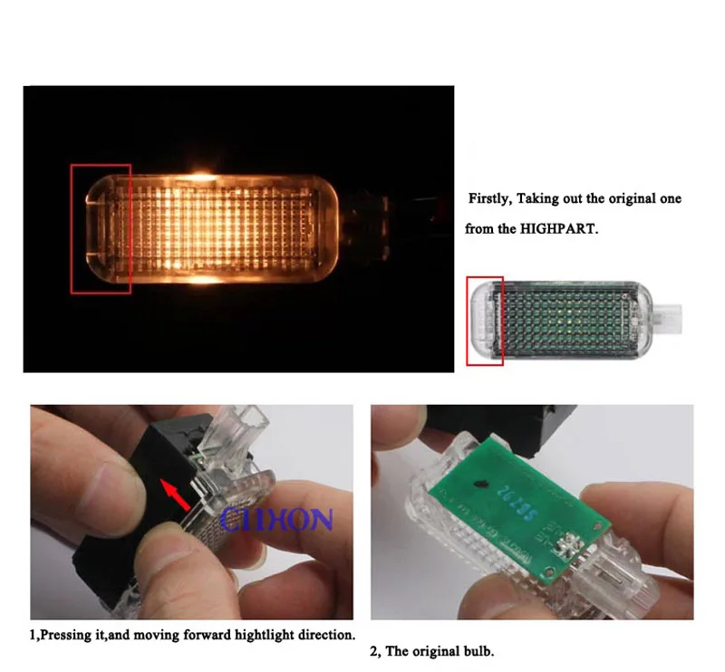 Ciihon 2X 12VDC CANBUS безотказный 6-SMD Автомобильный светодиодный светильник для Audi A4 S4 B8 2008- внутренний светильник для ног светильник s лампы белого и синего цвета
