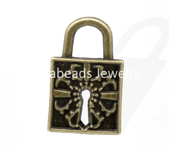 hot- 20 Bronze Tone Lock Charm Pendants 27x17mm (B13508) | Украшения и аксессуары