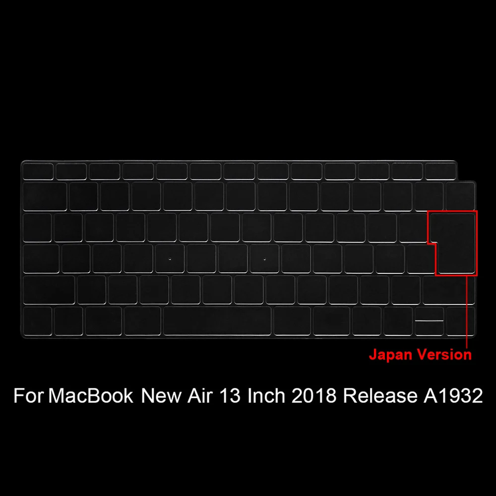 Japan version ТПУ Прозрачная клавиатура кожа силиконовый защитный чехол для Macbook Air 13," A1932(выпуск) США ЕС Япония Версия - Цвет: Japan version