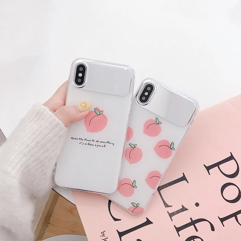 GlamPhone чехол зеркальный розовый персиковый для iPhone 7 8 6 Plus телефона Apple 6s X XS MAX XR