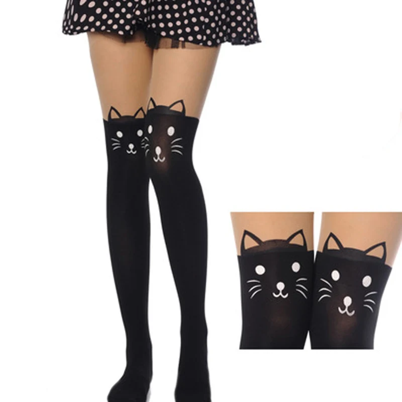 Женские чулки 2017 очаровательные черные сексуальные колготки с рисунком женские