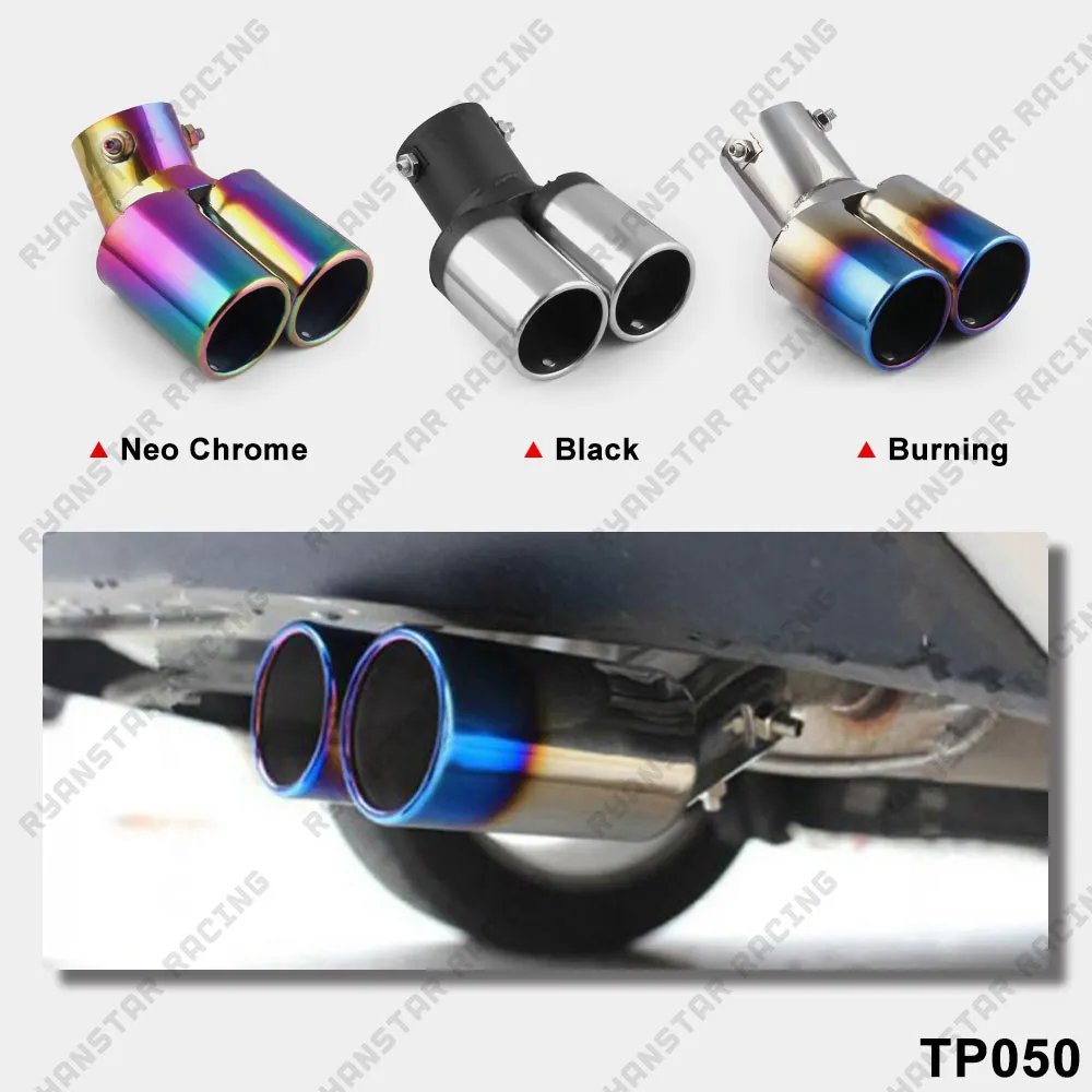 Автомобильный круглый глушитель из нержавеющей стали Exhause от 1 до 2 двойная труба