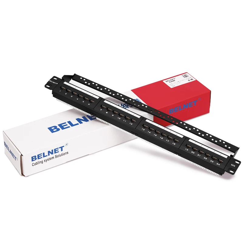 BELNET 24 порта RJ45 CAT6 Патч панель 1U 19 &quotдюймовый UTP unshield металлический Gig ethernet LAN