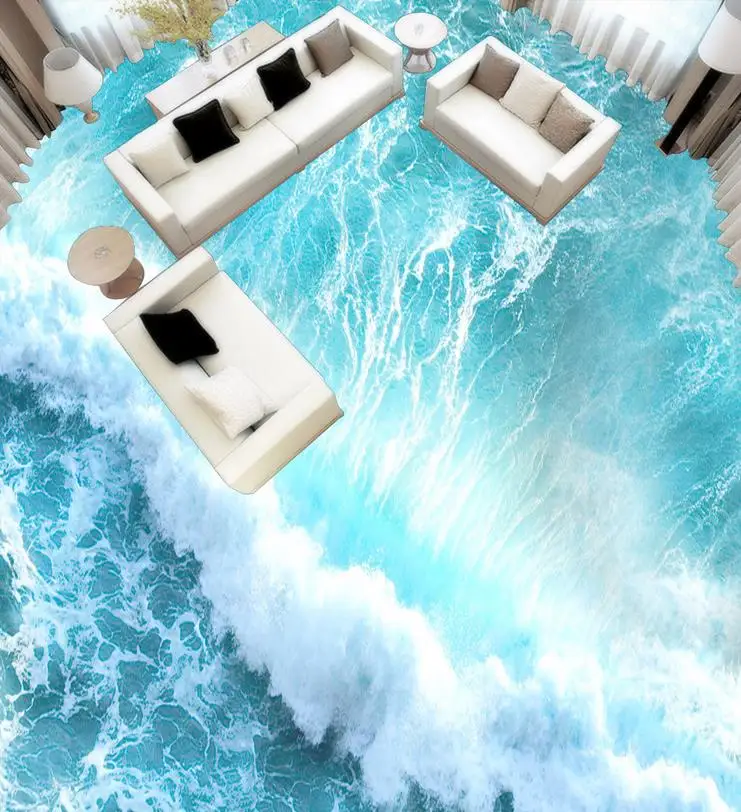 3D стереоскопические обои для пола настенные фрески водопад ПВХ