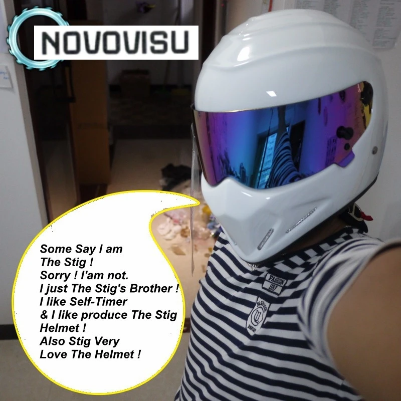 Мотоциклетный шлем NOVOVISU TG The Grand Tour Стига гоночный для картинга в горошек разные