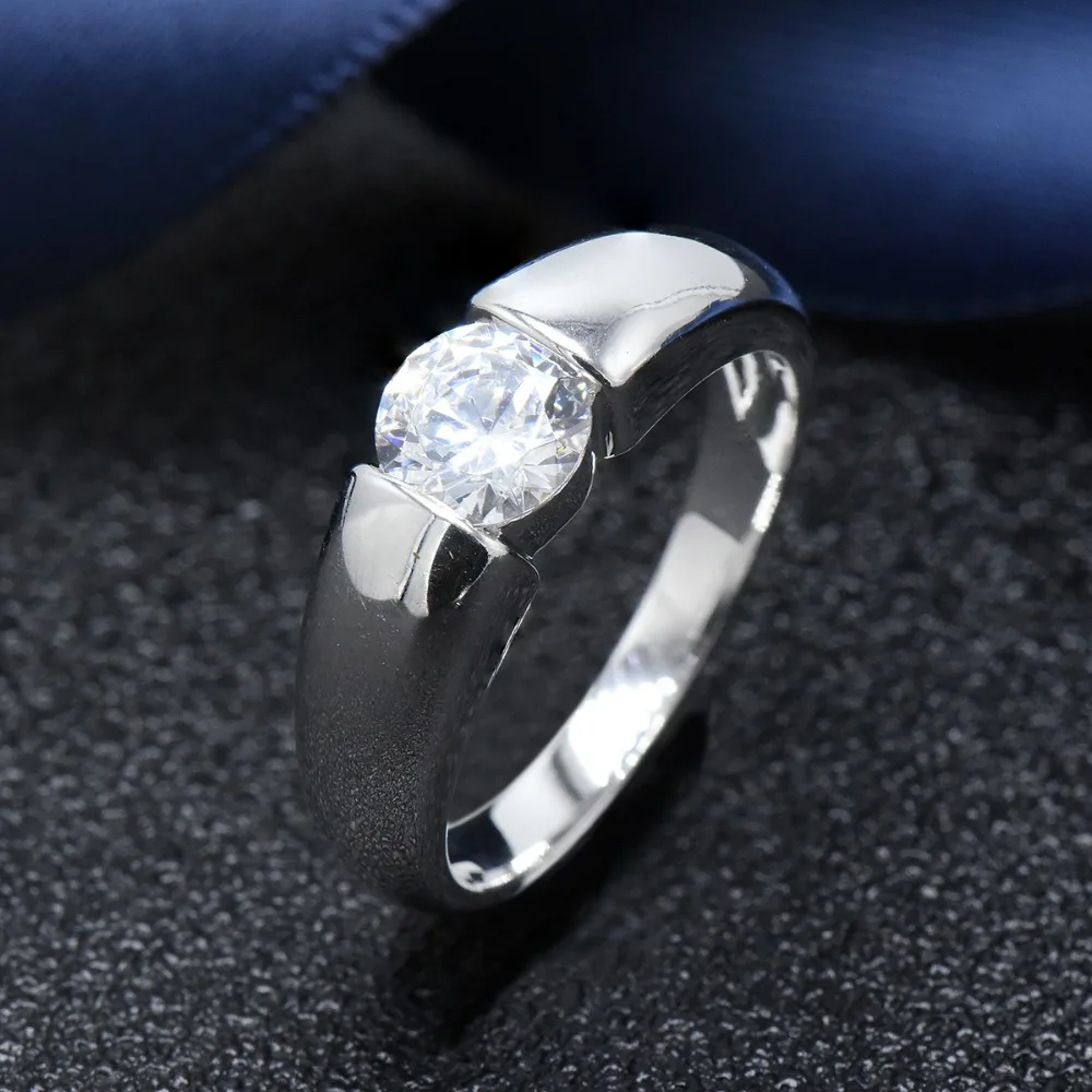 Hutang изящное кольцо из стерлингового серебра 925 пробы 1.0ct aaaaa кубический цирконий CZ