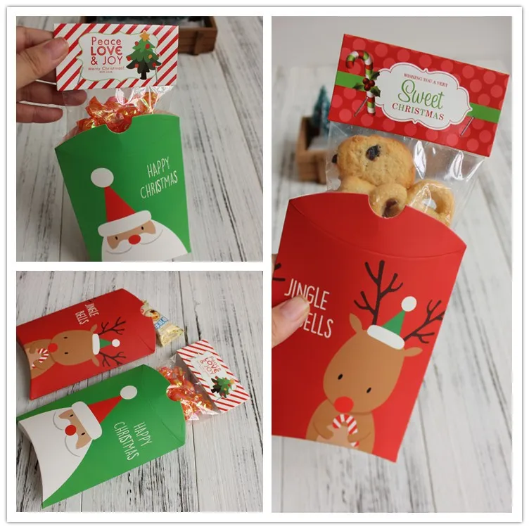 

200Pcs New Christmas Gifts Packing Candy Boxes Wrapping Box for christmas and New year Santa Claus Present Packing box