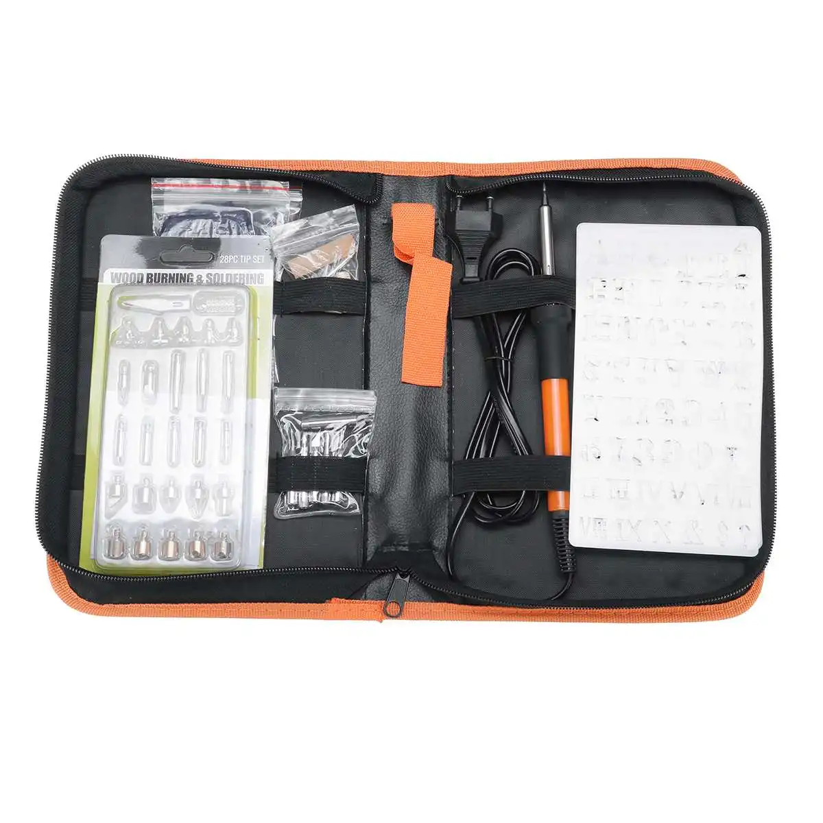 

60Pcs 60W 220V Electric Soldering Iron Set Temperature Adjustable Rework Station Heat Pencil Storage Bag Pyrography Repair Tool